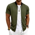 thumbnail image 2 of ZRGHAOYLQ Full Zip T Shirts for Men Short Sleeve Summer Lightweight Athletic Tshirts with Pockets Casual Fitness Workout Running Shirts, 2 of 9