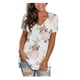 thumbnail image 2 of Pntutb moda mujer cuello en V impreso camiseta Casual suelta pulóver manga corta tops Pntutb Pntutb-4273, 2 of 9