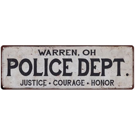 WARREN, OH POLICE DEPT. Home Decor Metal Sign Gift 6x18 106180012932
