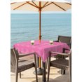 thumbnail image 3 of Outdoor Tablecloth with Umbrella Hole for Patio/Picnic/Party/Camping, Love Heart Leaves Waterproof Table Cloth Square Cover Washable, Simple Line Art Botanical Pink (54"x 54"), 3 of 9