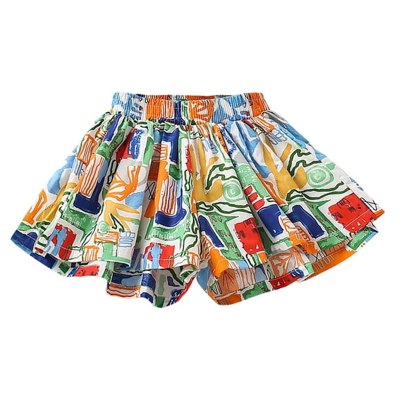 MEZZALL Girls Summer Shorts For Toddlers Elastic Waist Comfortable Outdoor Play Clothes Knee Above Casual Short Pants For Little Girls Age 2 7 Relaxed Fit Baby Wear