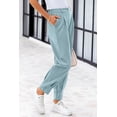 thumbnail image 3 of Pantalones PRETTYGARDEN 2025 de tiro alto, largo hasta el tobillo, color aqua, talla XL, 3 of 8