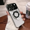 thumbnail image 1 of SuperShield Phone Case for iPhone 15 Pro Max Coridbrief Large Window Phone Case Leak Label Magnetic Bracket for iPhone 15 Pro Max MagSafe Satad Case - Silver, 1 of 3