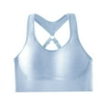 thumbnail image 4 of SMihono Sports Bras for Women High Support High Impact Sports Bras for Women Large Bust Push up Racerback Workout Running Bra Sky Blue M, 4 of 8