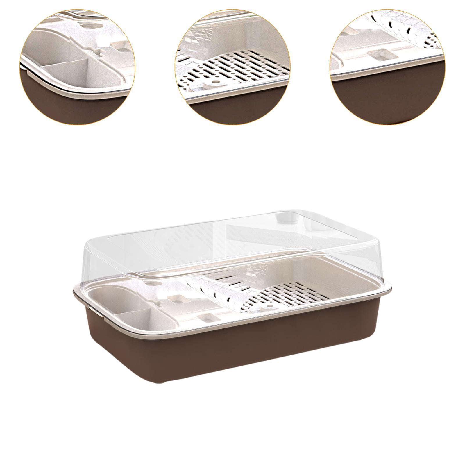 FITYLE Turtle Tank Reptile Habitat Multifunction Areas Bottom Drainage Tortoises Case Breeding Box Hermit Tortoise Enclosure Starter brown