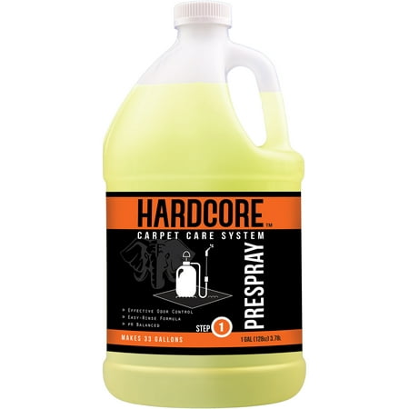 Carpet Clean Prespray by Hardcore - 1 Gallon Concentrate - Carpet Care System - Great for any Carpet Cleaner or Shampooer - Highly Concentrated for a Deep