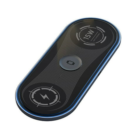 Blasgw Wireless Charging Station 3 In 1 Wireless Charger For Multiple Devices 15W Wireless Charger IOS/Android Black