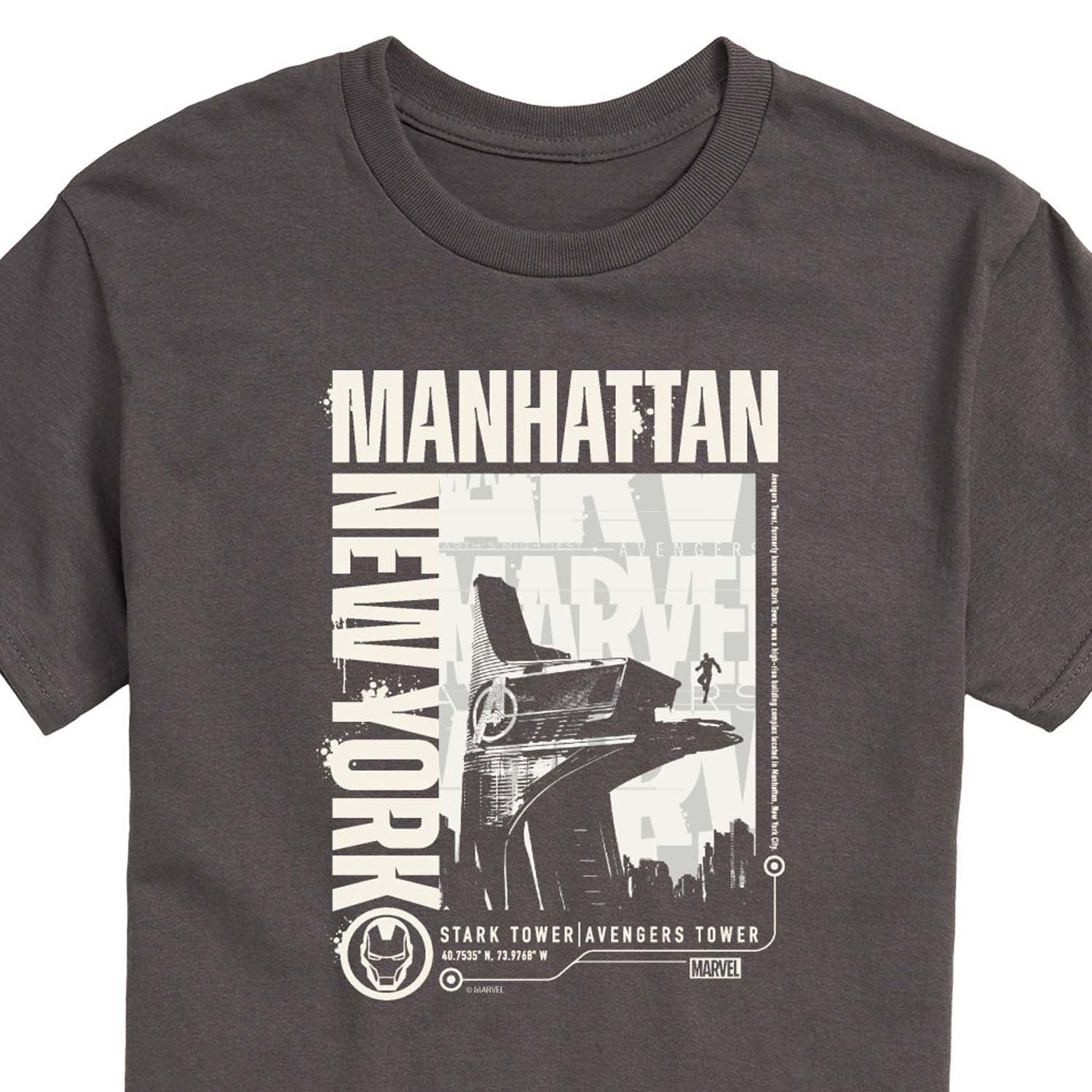 Marvel Iron Man - Manhattan Stark Tower - Men's Short Sleeve Graphic T-Shirt