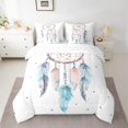 thumbnail image 2 of Castle Fairy Boys Girls Feather Dreamcatcher Bedding Comforter Set 7pcs,Bohemian Boho Theme Queen Bedding Sets Super Cozy,Stars Print Queen Sheet Sets,Luxury Bedroom Decor,Reversible, 2 of 8