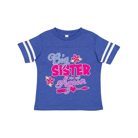

Inktastic Big Sister Again with Flowers and Arrow Gift Toddler Toddler Girl T-Shirt