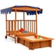 thumbnail image 1 of Costway Arenero para Niños con Casa de Juegos Toldo Ruedas Traseras Barandillas de Seguridad para Patio Playa al Aire Libre, 1 of 9