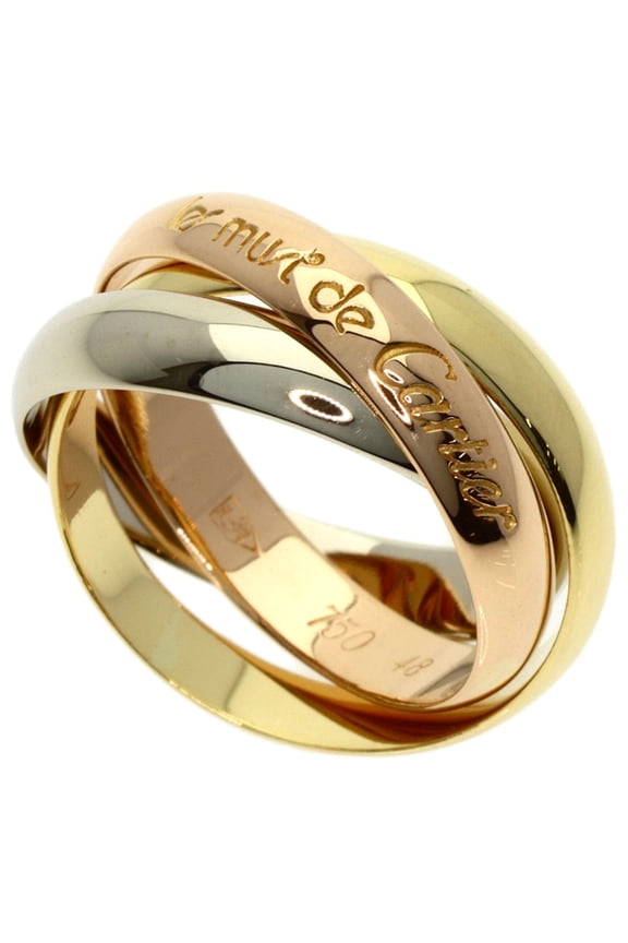 Pre-Owned Cartier Trinity #48 Ring, 18K Yellow Gold/18K White Pink Gold, Women's, CARTIER