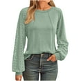 thumbnail image 2 of Crunowin Womens Long Sleeve Lace Tops Shirts, Business Casual Spring Fall Fashion Blouse Outfits Green 2XL, 2 of 7