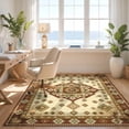 thumbnail image 3 of Design&I 3'x5' Washable Accent Rug Vintage Geometric Boho Concentric Scattered Faded Kilim for Bedroom, Walk-in Closet, Pet Friendly & Non-Slip Built-In Grip, 3 of 7