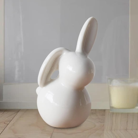 Estatua de Conejo Cerámica Perfecl para Decoración de Hogar