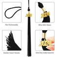 thumbnail image 3 of 2Pcs Graduation Tassel, Graduation Cap Tassel, Tassel with 2024 Year Gold Charms, Graduation Tassel Graduation Cap Decorations for Graduation(Black）, 3 of 5