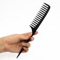 thumbnail image 2 of Peine de dientes anchos JAMW Peine de cepillo de pelo de fibra de carbono negro 25.7cm Sencillez, 2 of 5