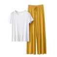 thumbnail image 2 of Censtreet 2 Piece Womens Pajama Sets Short Sleeve Tops Jogger Pants Lounge Sets Soft Loungewear Pj, 2 of 4