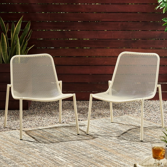 Stackable Deck Chairs | Summer Deck Parties | Iron with Matte White Appearance | Easy to Clean