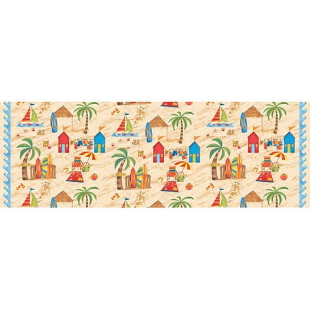 Scene Quilt Fabric - Blank Quilting Fabrics Shore Thing Beach Scene Ivory
