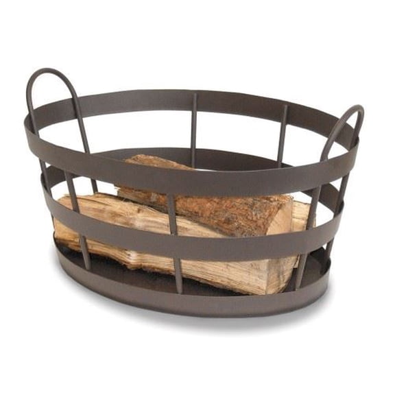 Achla Designs Minuteman International Shaker Log Bin Basket w/Handles, 23 Inch Long, Roman Bronze