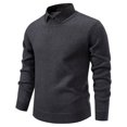 thumbnail image 2 of Men's Ribbed Knit Pullover Sweater with Collar Long Sleeve Casual Workwear Top, 2 of 9