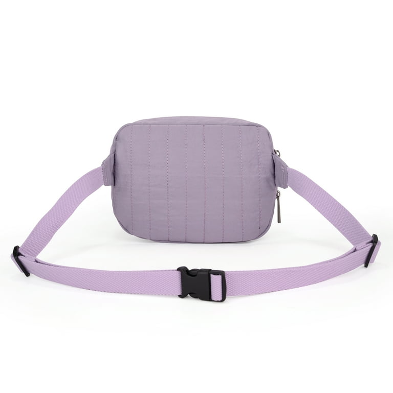 UTO Fanny Pack for Women Nylon Fashion Waist Bag Back Embroidered Double Zipper Belt Bag Chest Pack with Adjustable Strap for Traveling Casual Light