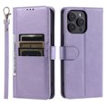 thumbnail image 5 of Classic Premium PU Leather Flip Case for iPhone 14 Pro Max, Wallet Case with Card Slots & Cash Pocket Kickstand Wrist Strap Full Body Protection Folio Case Cover for iPhone 14 Pro Max, Purple, 5 of 8