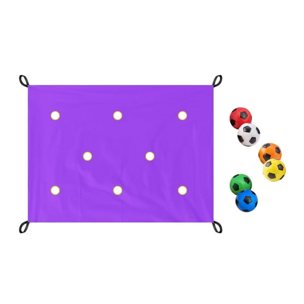 Kit de 7 piezas de lona con agujeros para actividades de ejercicio y juego de formación de equipos para jugar a la pelota Púrpura
