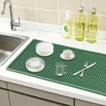 thumbnail image 2 of Unique Bargains Silicone Dish Drying Mat for Kitchen Counter Green 23.6*11.8*0.4 inch, 2 of 6