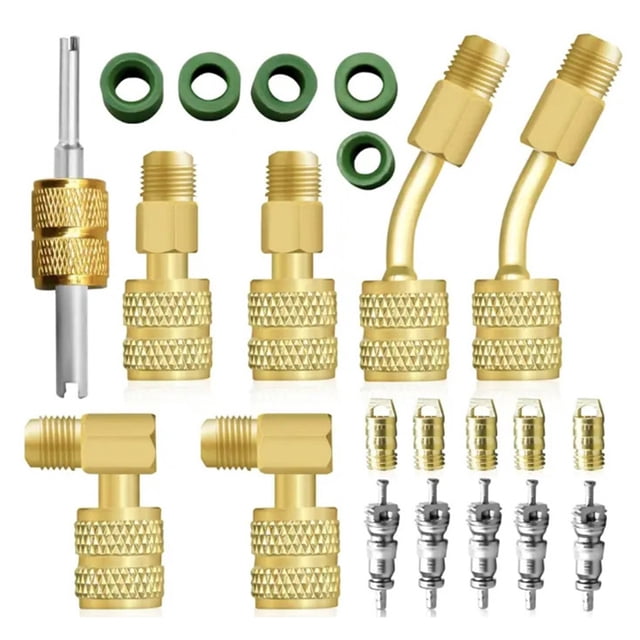 R410 Adapter Kit Metal Split Vacuum Pump ,R410-R22 Converter Connector, HVAC Charging Hose Fitting for Air Conditioning