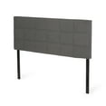 thumbnail image 5 of Stylish King/ King Sized Headboard: Waffle Stitching, Piped Edges, 48.5 - 53 In Adjustable, Grey Fabric Contemporary Headboard With Stitch And Adjustable Height Inches, Charcoal, 5 of 6