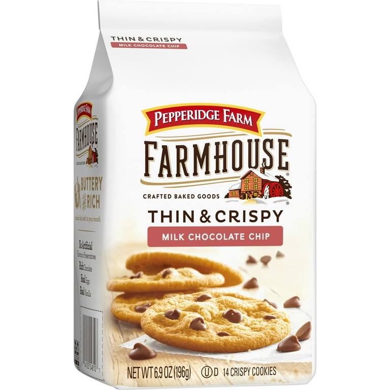Pepperidge Farm Farmhouse Thin & Crispy Milk Chocolate Chip Cookies, 6.9 Oz  Bag