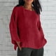 thumbnail image 2 of Talla grande Tops de tallas grandes,Camisa de manga larga con cuello redondo para mujer, blusa informal suave y transpirable, corte holgado, cuello redondo para uso diario, sopatenor, 2 of 8