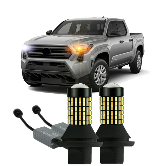 Switchback Dual Color LED Bulbs For Toyota Tacoma 2024 2025 Front Turn Signal Light   Daytime Running Lights DRL Yellow White
