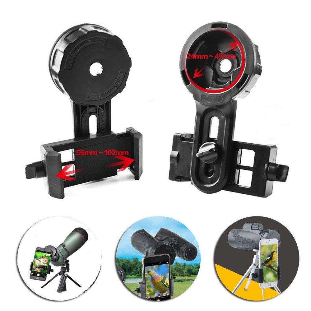 Cell Phone Adapter Mount Compatible with Binocular Monocular Spotting Scope Telescope and