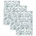 thumbnail image 2 of Teal Blue Green Kitchen Towels Set of 3, Vintage Farmhouse Boho Flower Leaf Absorbent Dish Towels for Kitchen, Microfiber Hand Towel, Quick Drying Tea Towel for Cleaning Decorative Dishcloths, 2 of 7