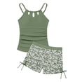thumbnail image 5 of JAJAHO Girls Two Piece Swimwear Hollow Out Tankini Set High Waist Shorts Teen Swimsuit For Swimming Pool Beach Party 11-15 Years Girl Cute Beachwear, 5 of 7