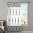 thumbnail image 4 of Teal Black Boho Sheer Curtains 84 Inches Long, Vintage Ethnic Tribe Abstract Art Retro Light Filering Curtains, Breathable Simi Curtain Privacy Drapes for Living Room Bedroom Window Treatment, 4 of 9