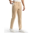 thumbnail image 2 of MIER Men's Stretch Golf Pants 30" Lightweight Classic Fit Dress Pants, Water-Resistant Casual Work Slacks, Khaki, 30W x 30L, 2 of 7