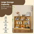 thumbnail image 4 of 8 Cubes Organizer Bookcase, 3-Tier Open Bookshelf, Horizontal Storage Cabinet with Anti-Tilt Device, Floor Standing Wooden Book Display Shelves for Bedroom, Classroom, Office, 4 of 9
