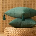 thumbnail image 3 of Japanese Solid Color Cotton And Linen Tassel Pillowcase Tassel Warm Color Home Pillow Sofa Pillow Without Core Simple Pillowcase, 3 of 4