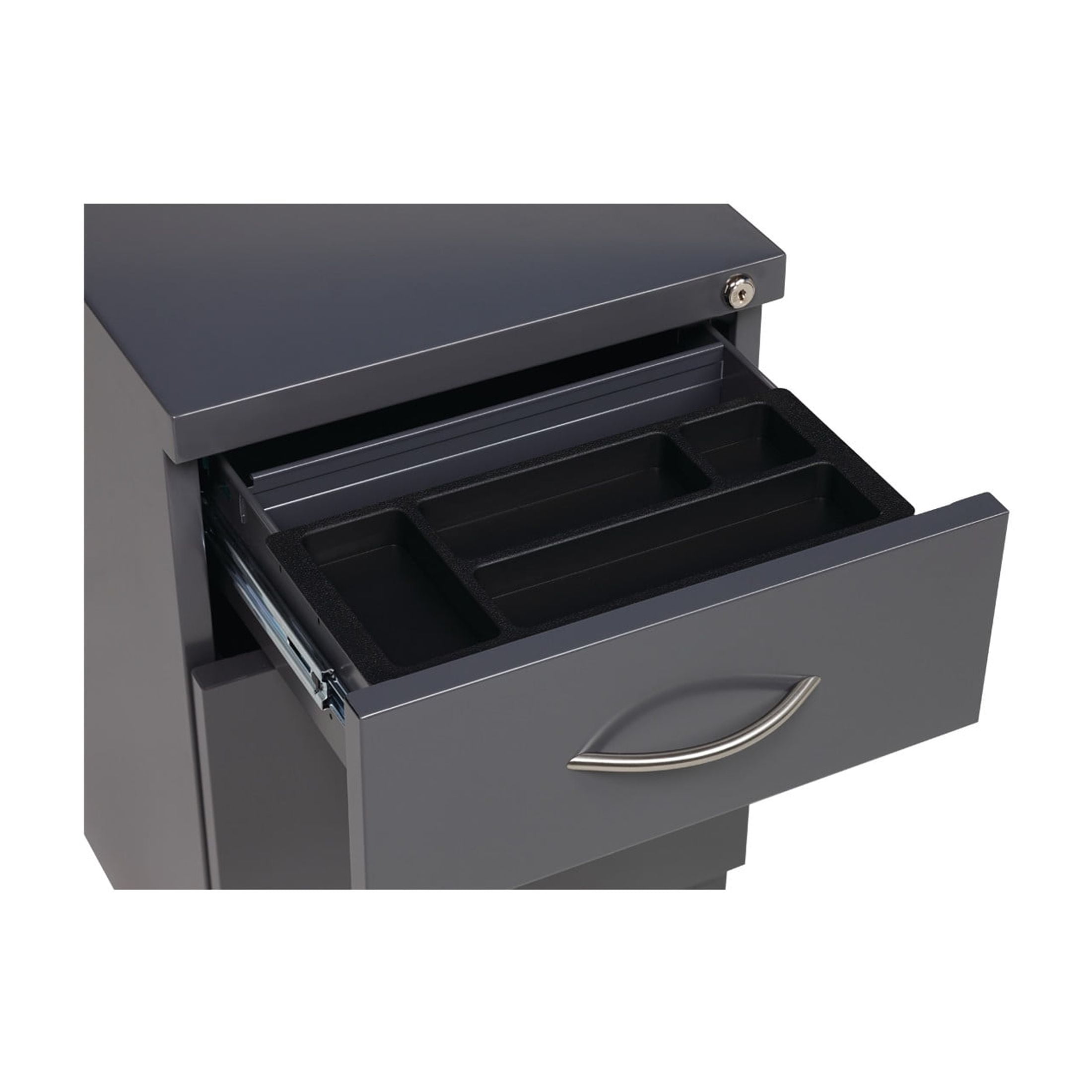 Hirsh Pro 20" Deep Mobile Pedestal File Cabinet 2 Drawer Box-File, Letter Width, Charcoal