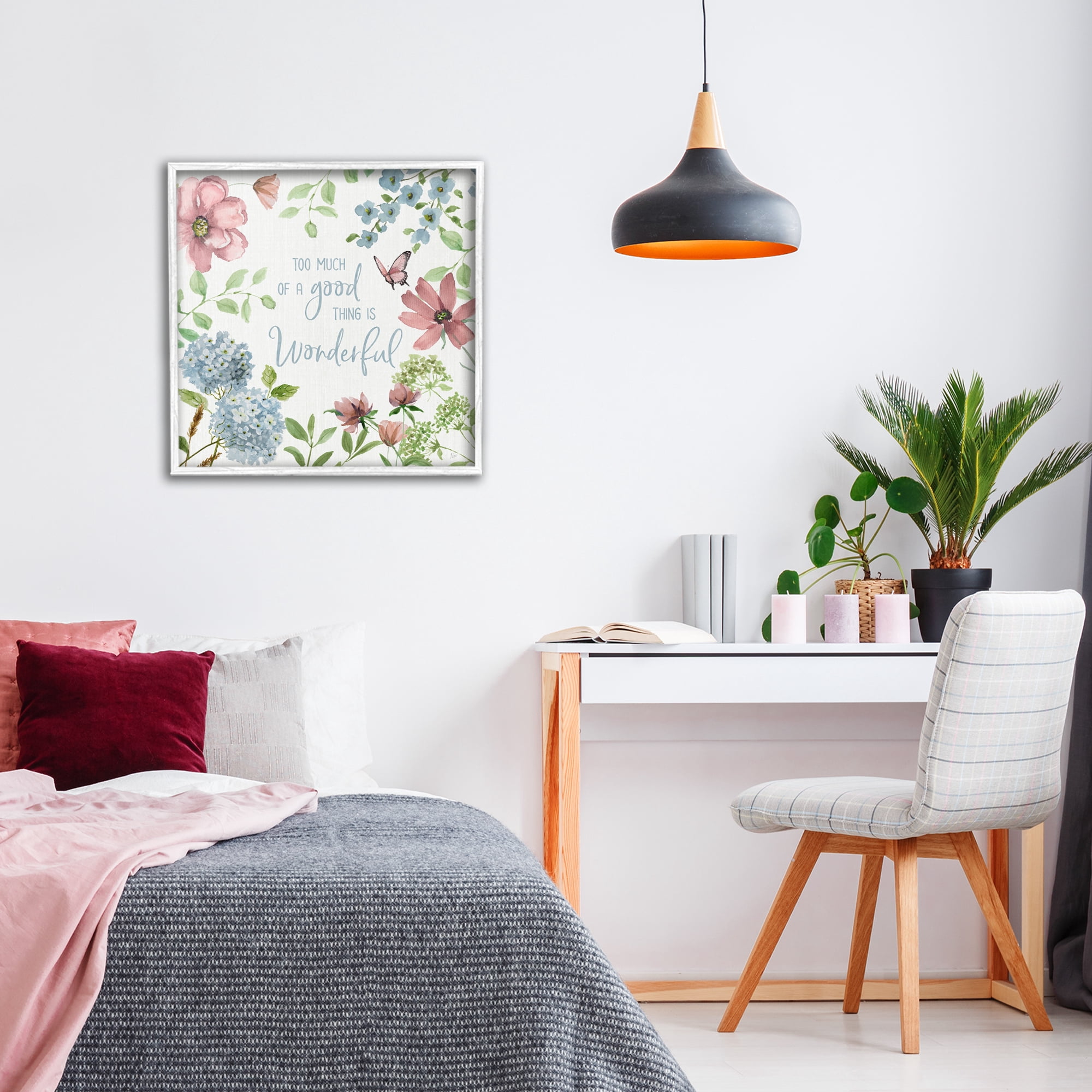 Stupell Industries Too Much Of A Good Thing White Framed Giclee Art, design by Nan
