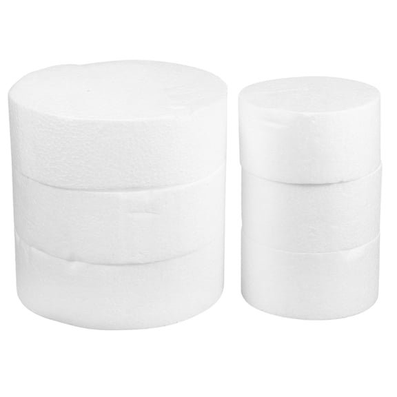 HEANUJJ Set of 6 White Round Cake Molds for Baking, Decorating Practice, and Pastry Making with Smooth