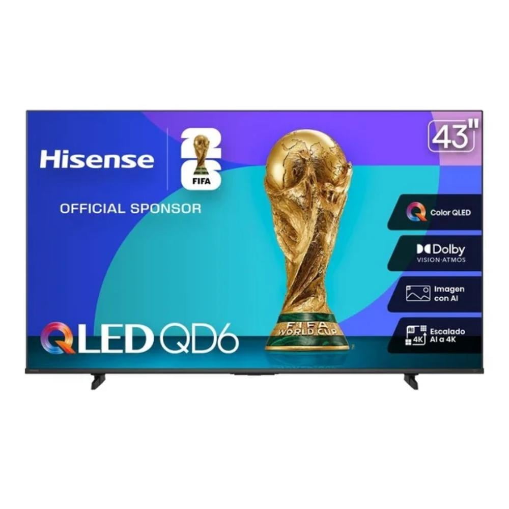 TV 43 Pulgadas Smart TV UHD 4K 43QD6QV Hisense Qled Vidaa