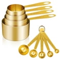 thumbnail image 1 of Juego de 9 Piezas de Tazas Medidoras GuDoQi de Acero Inoxidable Dorado, 1 of 7