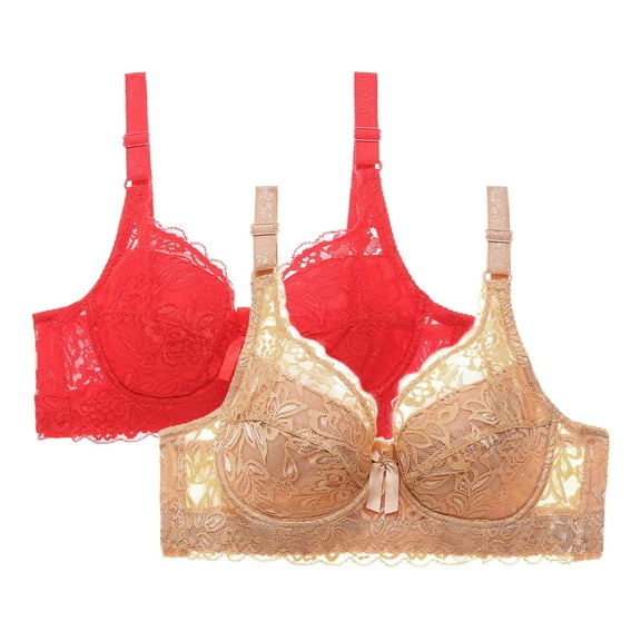 Taqqpue 3-Pack Bras for Women Push Up Bra Comfort Padded No Underwire Bralette Floral Lace Full Coverage Sport Everyday Bra