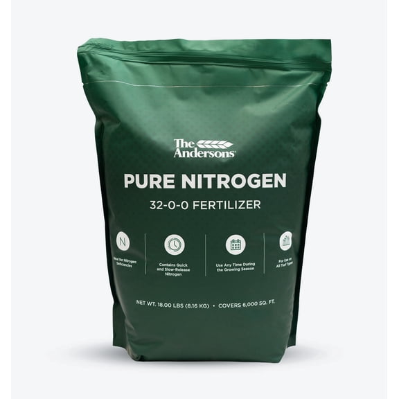 The Andersons Professional Pure Nitrogen 32-0-0 Fertilizer - 18lbs covers 6,000 sqft.