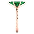 thumbnail image 3 of 2 ctw Solitaire Anniversary Ring for Women | Marquise Cut Simulated Emerald | Hyperallergenic Solid 14K Rose Gold, 3 of 5